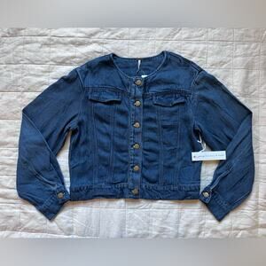 YFB Soft Lyocell/Modal Collarless Denim Trucker Jacket Coastal Cowgirl - Medium